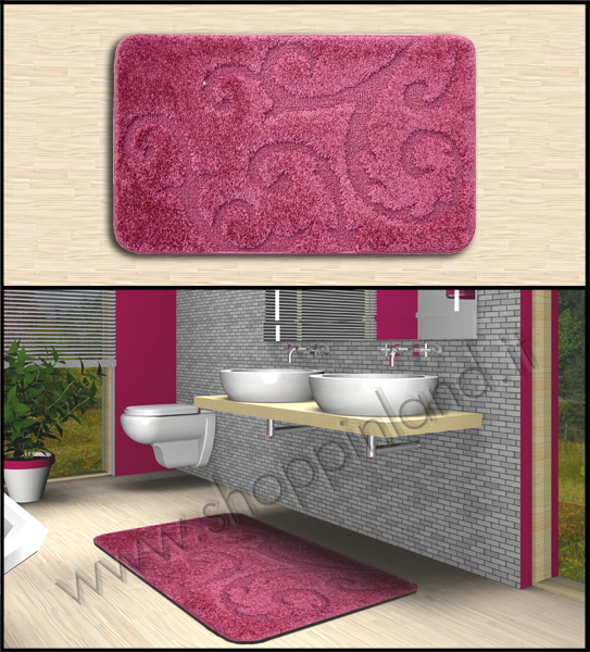bellissimi tappeti shoppinland per il bagno con decoro liberty a prezzi outlet con shoppinland, rosa
