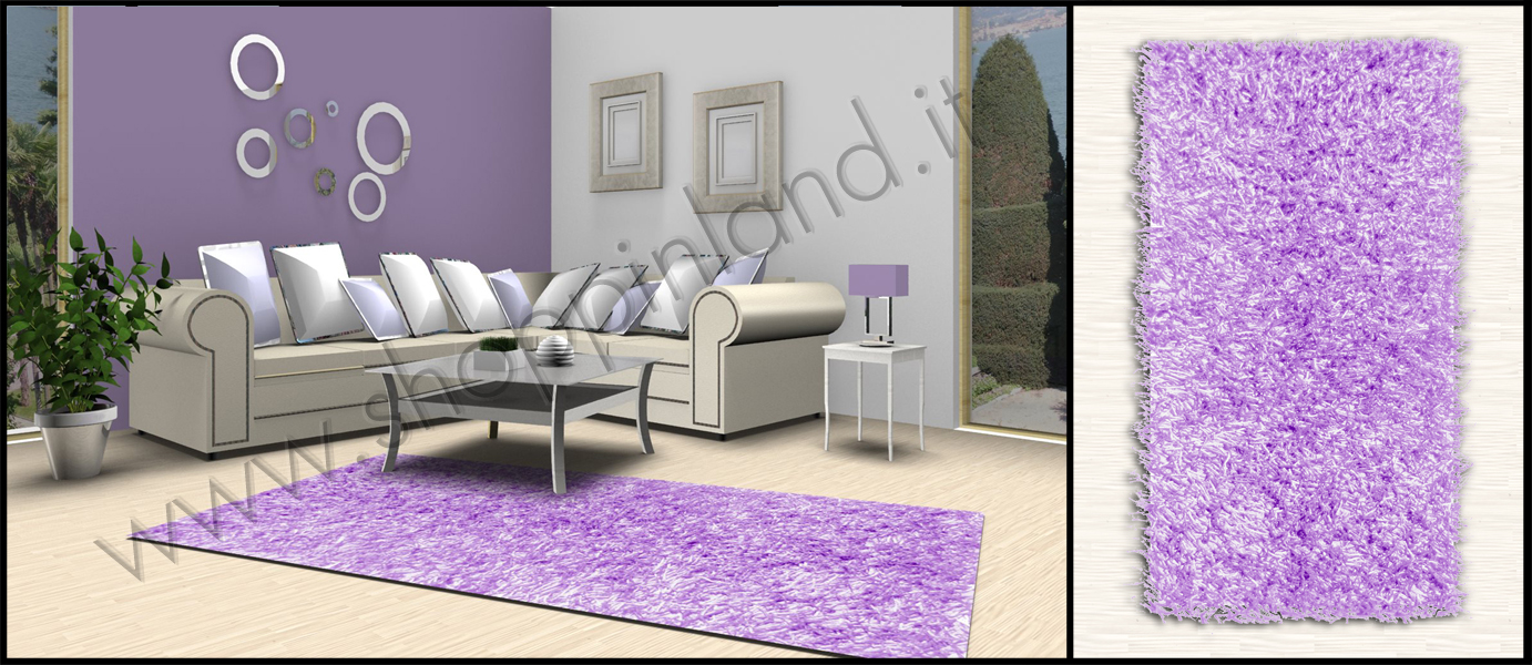 arreda la casa con tappeto shaggy color lilla a prezzi bassi on line con shoppinland sconti per tappeti originali