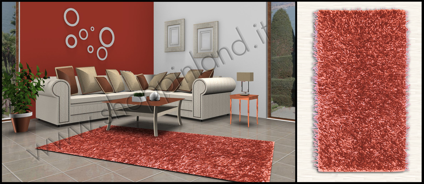 arreda la tua casa con i bellissimi tappeti shaggy indiani shoppinland low cost colore aragosta