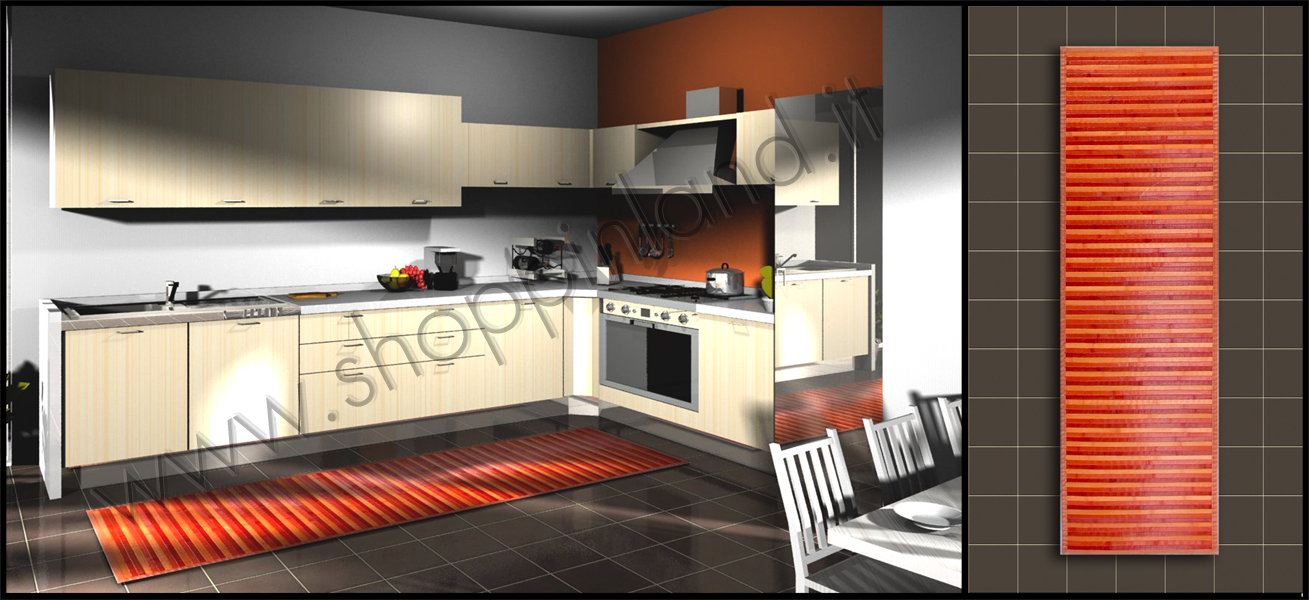 arreda la tua cucina con i nostri tappeti bamboo pratici e alla moda a prezzi outlet shoppinland  colore arancione