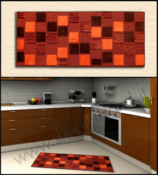 cucina tappeto mosaico colorato arancio marrone antiscivolo low cost shoppinland marrone arancione