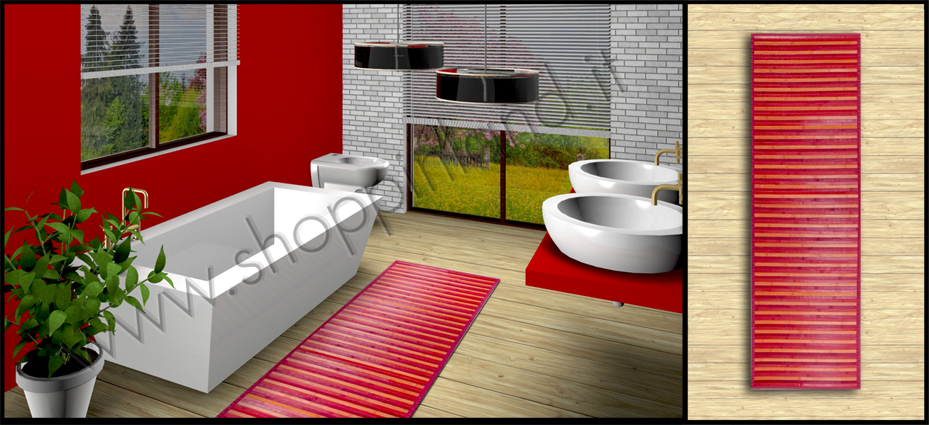 tappeti bamboo x bagno pratici e colorati arredano la tua casa a piccoli prezzi shoppinland rosso