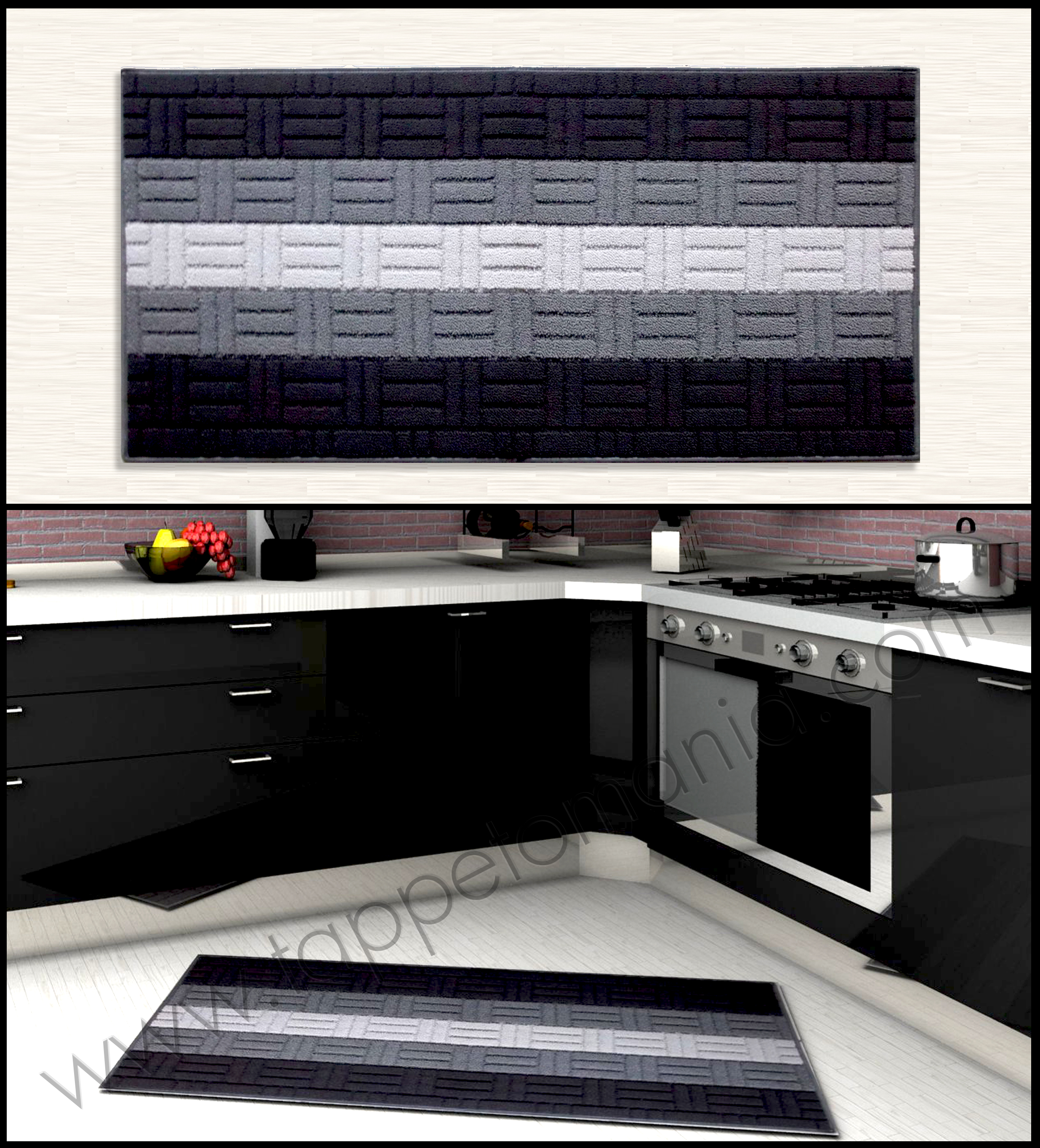 tappeti per la cucina on line a prezzi bassi colore nero grigio