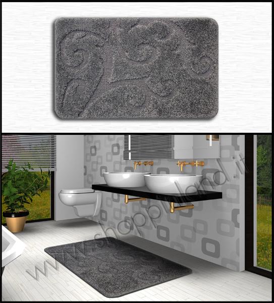 tappeto liberty design moderno per il bagno a prezzi bassi shoppinland grigio