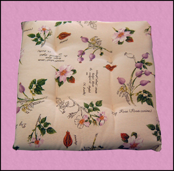 Copia di cuscino sedia rettangolare decoro provenzale fiori rosa cotone lavatrice