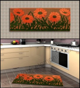 tappeti da cucina arancione girasole