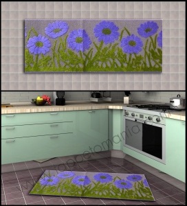 cucina fiori viola tappetomania
